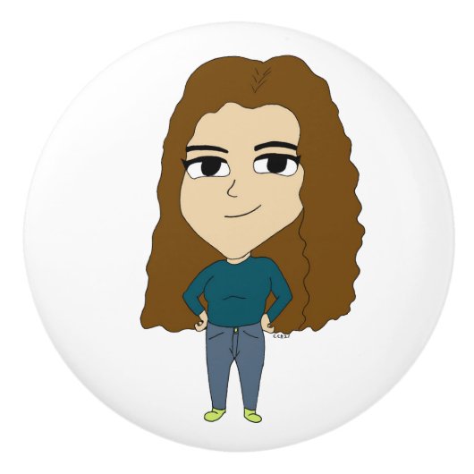 chibi keramische knop (Voorkant)