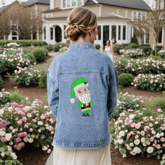 Chibi Kerstman groene pak Denim Jacket (Huwelijk Achterkant)