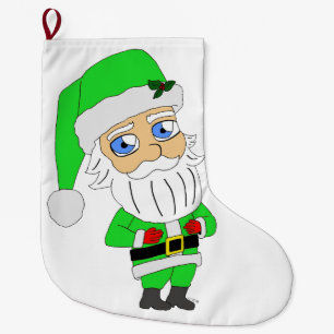 Chibi Kerstman groene pak Grote Kerstsok