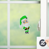 Chibi Kerstman groene pak Raamsticker (Huis)