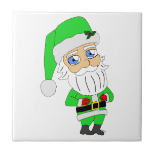 Chibi Kerstman groene pak Tegeltje