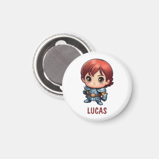 Chibi Knight Custom Kids Fridge Magnet Magneet (Voorkant / Achterkant)