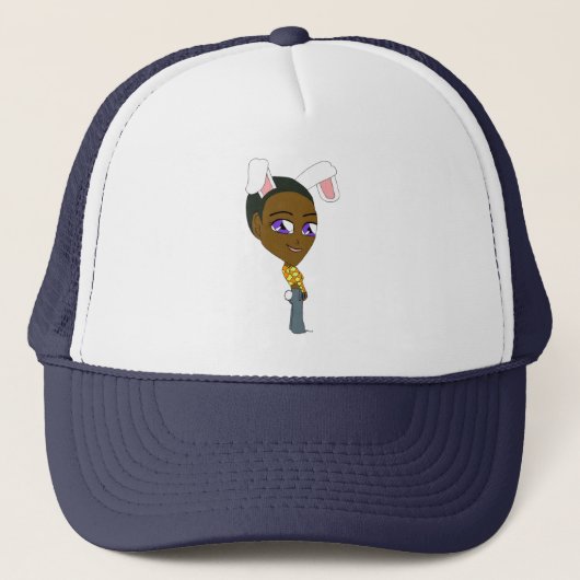 chibi konijntje meisje trucker pet (Voorkant)