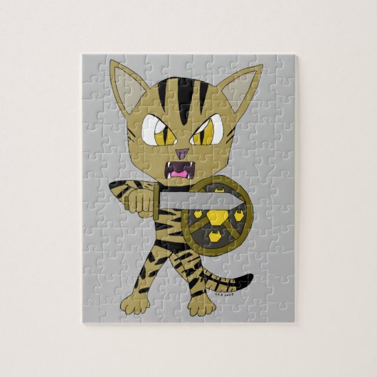 Chibi krijger kat legpuzzel (Verticaal)