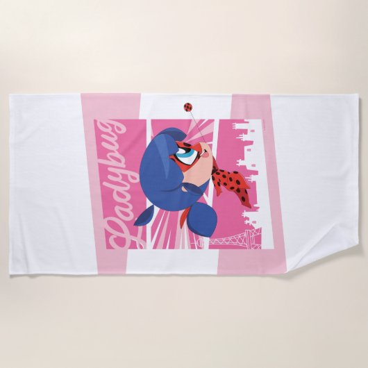 Chibi Ladybug in Parijs Strandlaken (Voorkant)