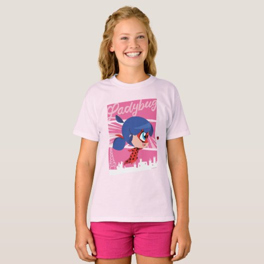Chibi Ladybug in Parijs T-shirt (Voorkant volledig)