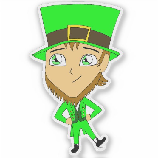 chibi leprechaun sticker (Voorkant)