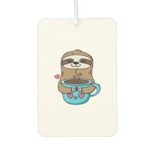Chibi Luiaard Coffieliefhebber � Cute Kawaii Luiaa Luchtverfrisser