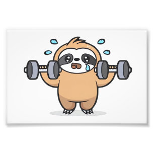 Chibi Luiaard Sportzaal Mislukt � Schattig Kawaii Foto Afdruk