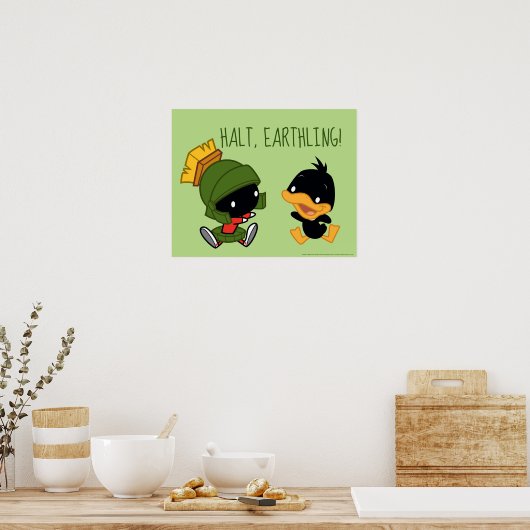 Chibi MARVIN DE MARTIAN™ EN DAFFY DUCK™ Poster (Keuken)