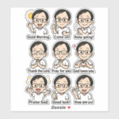 Chibi Me met positieve berichten Vinyl Sticker (Vel)
