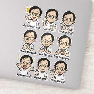 Chibi Me met positieve berichten Vinyl Sticker