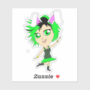 chibi meisje in konijnenpak sticker