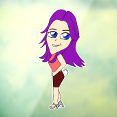 chibi meisje met bunny tail raamsticker (Vel 3)