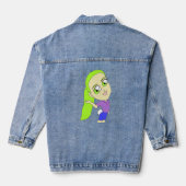chibi meisje met een staartknoop denim jacket (Achterkant)