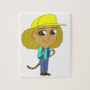 chibi meisje met een tijgerstaart legpuzzel