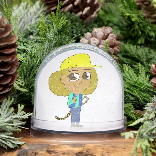 chibi meisje met tijgerstaart sneeuwbol (Winter)