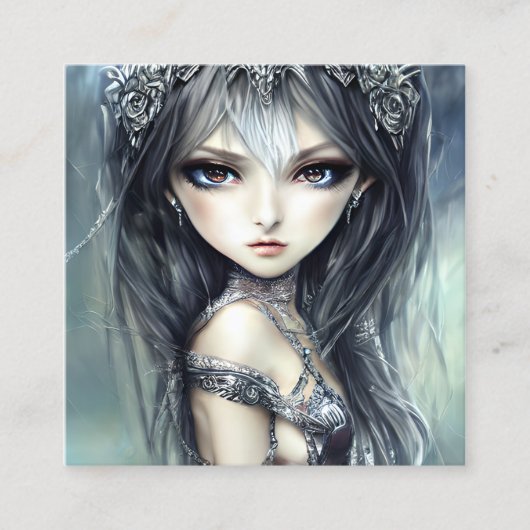 Chibi Meisje Ridder Contactkaartje (Voorkant)