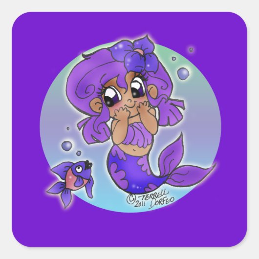 Chibi Mermaid Sticker (Voorkant)