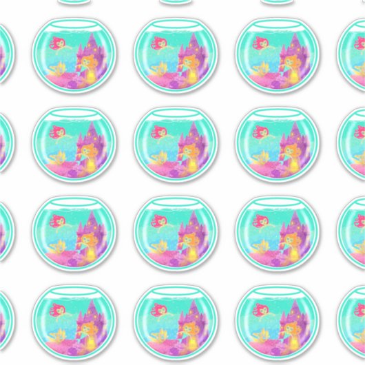 Chibi Mermaids (feuille) stickers de contour (Devant)