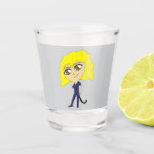 Chibi met een kat als staart shot glas (Voorkant)
