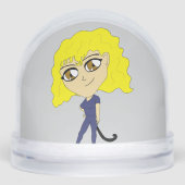 Chibi met een kat als staart sneeuwbol (Voorkant)