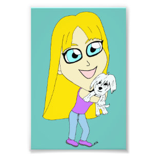 Chibi met een pup foto afdruk