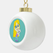 Chibi met een pup keramische bal ornament (Rechts)