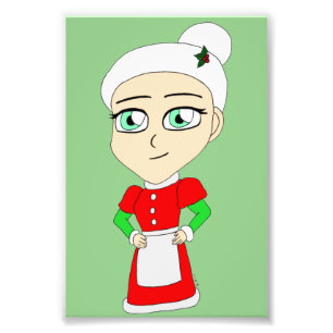 chibi mevrouw claus foto afdruk