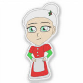 chibi mevrouw claus sticker (Voorkant)