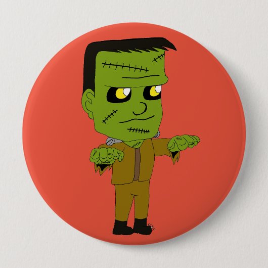 chibi monster ronde button 4,0 cm (Voorkant)