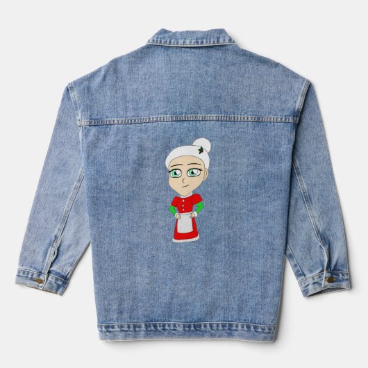 chibi mrs. claus denim jacket (Achterkant)