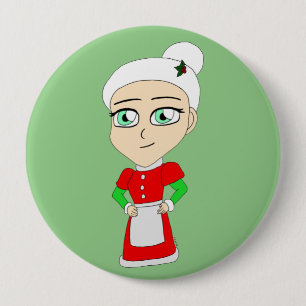 chibi mrs. claus ronde button 4,0 cm