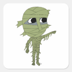 chibi mummy vierkante sticker