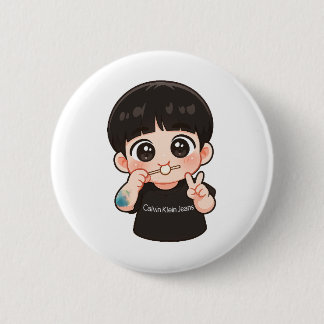 Chibi-muziekspeld – Gouden Tijdperk Geïnspireerde  Ronde Button 5,7 Cm