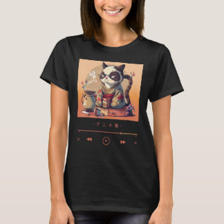 Chibi Neko in traditionele Kimono kleding T-shirt