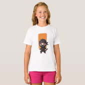 Chibi Ninja Vector Illustratie T-shirt (Voorkant volledig)