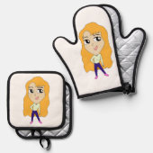 chibi ovenwant & pannenlap set (Voorkant / Achterkant)