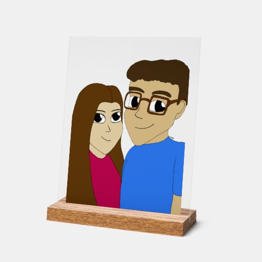 Chibi paar acryl bord (Hoek)