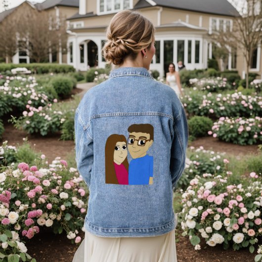 Chibi paar denim jacket (Huwelijk Achterkant)