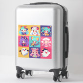 Chibi Pop Art Halloween Custom-Cut Vinyl Stickers (Koffer)