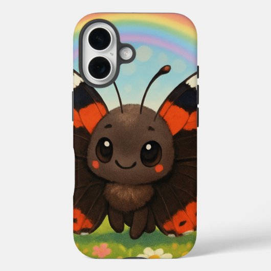 Chibi Red Admiral Butterfly Case-Mate iPhone Case (Achterkant)