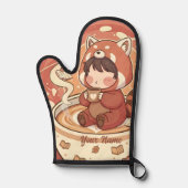 Chibi Red Panda Brew Heat Resistant Oven Mitt (Recto)