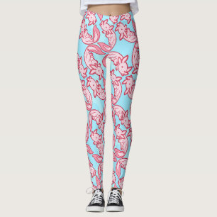Chibi roze Axolotl patroon Chido Leggings