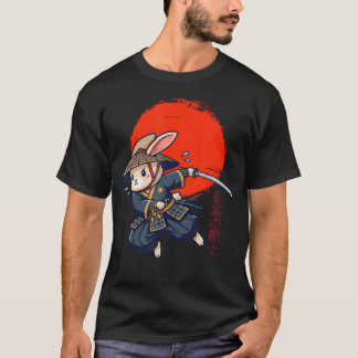 Chibi Samurai Rabbit Katana Japanese T-shirt