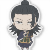 Chibi Samurai Sorcerer - Anime Style Art - Geto Sticker (Voorkant)