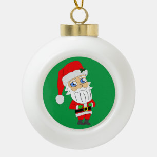 chibi santa claus keramische bal keramiek ormense ornament