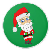 chibi santa claus keramische knop (Voorkant)
