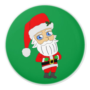 chibi santa claus keramische knop
