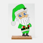 Chibi Santa green suit Acryl Bord (Voorkant)